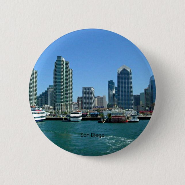 Badge Rond 5 Cm Skyline San Diego (Devant)