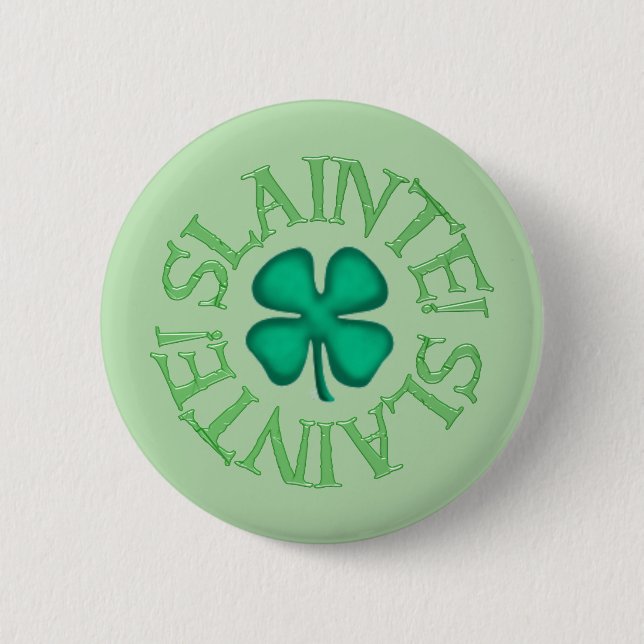 Badge Rond 5 Cm Slainte green button (Devant)