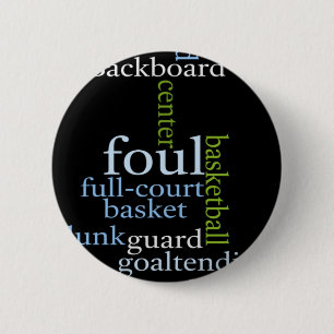 Badge Rond 5 Cm Slam Dunk de Mots: Jeu de Basket-ball des Champion