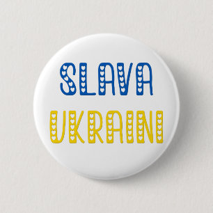 Badge Rond 5 Cm Slava Ukraini (Gloire à l'Ukraine)