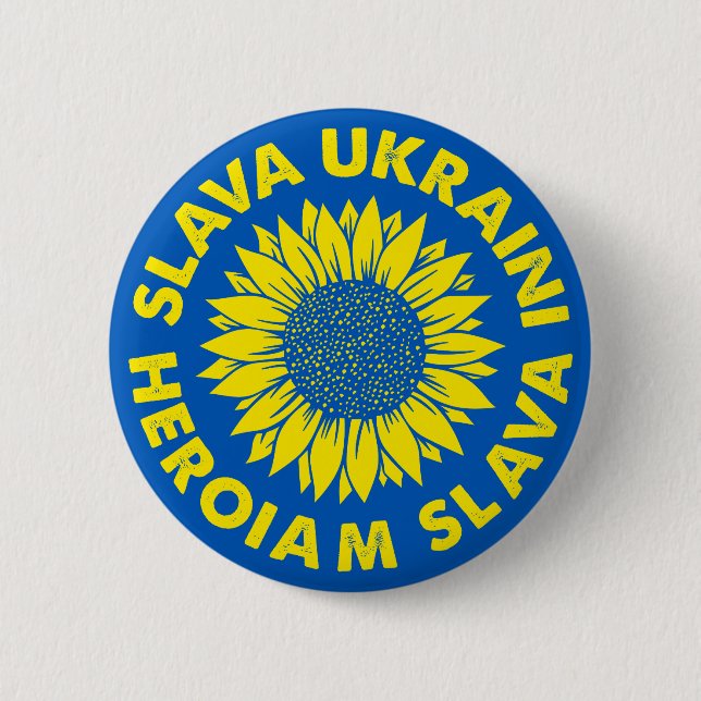 Badge Rond 5 Cm Slava Ukraini Heroiam slava Ukraine drapeau tourne (Devant)