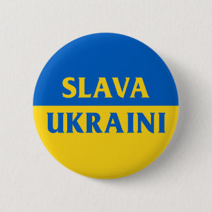 Badge Rond 5 Cm Slava Ukraini slava ukraina drapeau ukrainien Bout