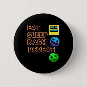 Badge Rond 5 Cm Sleep Dash Répéter le jeu vidéo Géométrie Gamer vi