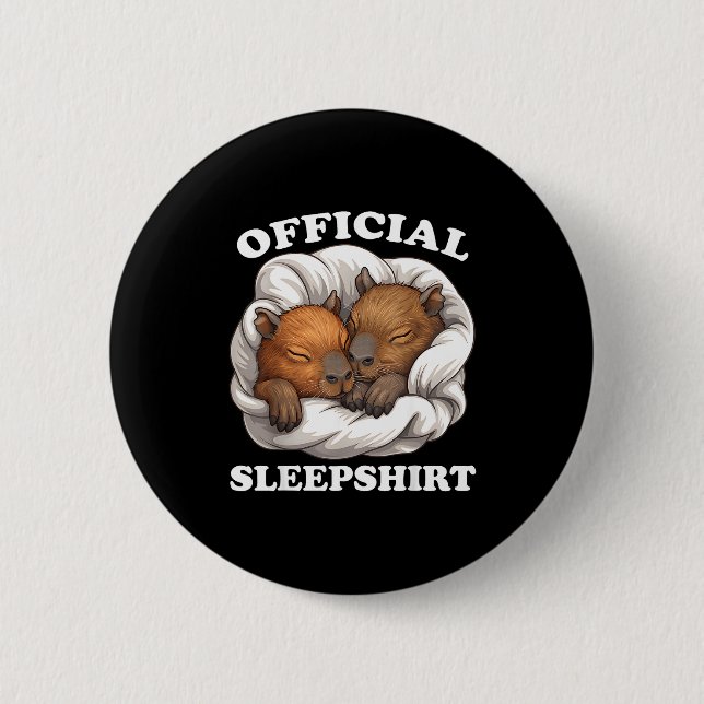 Badge Rond 5 Cm Sleepshirt Funny Capybara Nigh Capybara Lover  (Devant)