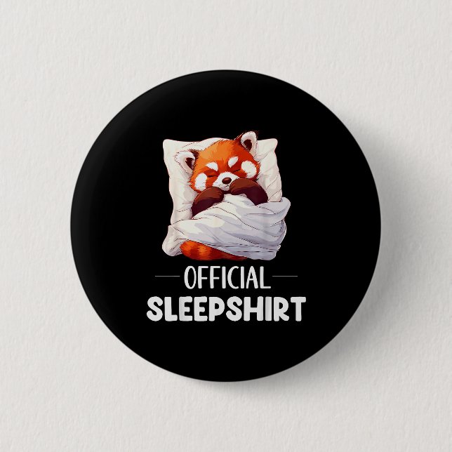 Badge Rond 5 Cm Sleepshirt Sleeng Red Panda Animal Lovers Pajama  (Devant)