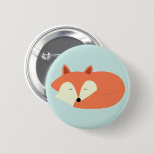 Badge Rond 5 Cm Sleepy Red Fox