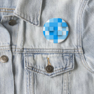 Badge Rond 5 Cm SlipperyJoe's carré artwork mosaïque moderne trois