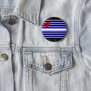 Badge Rond 5 Cm SlipperyJoe's Gay Leather Pride drapeau royal noir