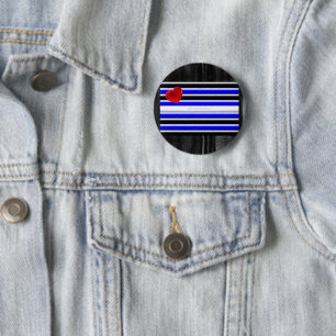 Badge Rond 5 Cm SlipperyJoe's Gay Leather Pride drapeau royal noir