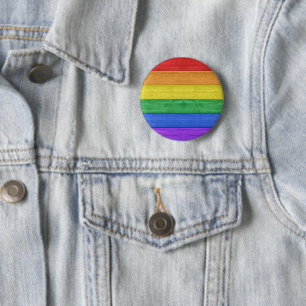 Badge Rond 5 Cm SlipperyJoe's orgueil drapeau en bois couleurs arc