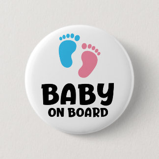 Badge Rond 5 Cm Slogan baby on board - bébé à bord, en voiture.