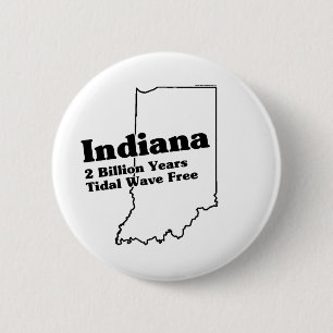 Badge Rond 5 Cm Slogan d'état de l'Indiana