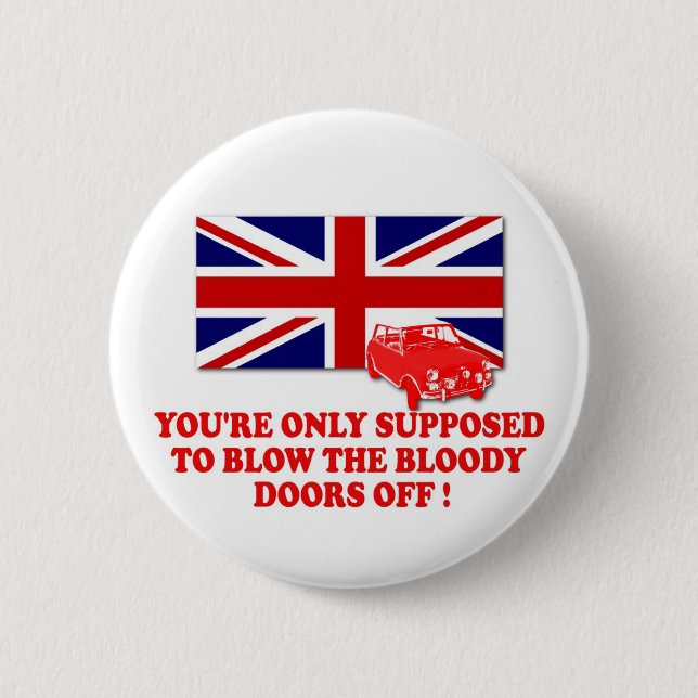 Badge Rond 5 Cm Slogan italien d'Union Jack Michael Caine du (Devant)