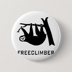 Badge Rond 5 Cm sloth fautier climber freeclimber freeclimbing