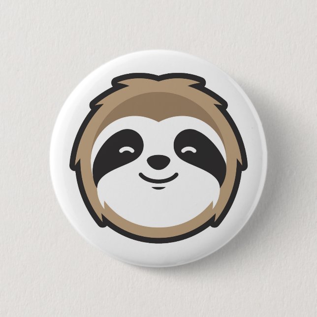 Badge Rond 5 Cm Sloth Mascot (Devant)