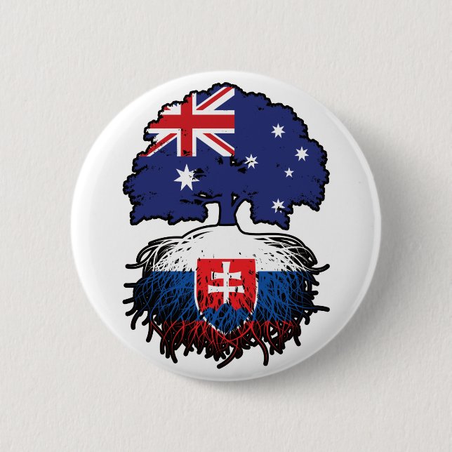 Badge Rond 5 Cm Slovaquie Slovakie Australie Australie racine d'ar (Devant)
