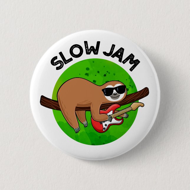 Badge Rond 5 Cm Slow Jam Funky Musique Animal Pun (Devant)