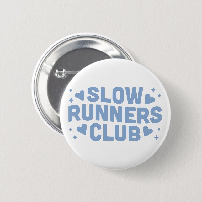 Badge Rond 5 Cm Slow runners drôle club de course (Devant & derrière)