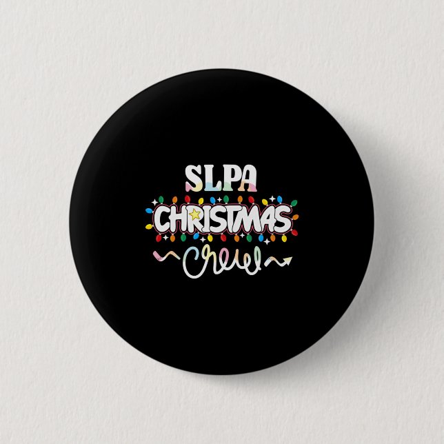 Badge Rond 5 Cm Slpa Christmas Crew Speech Pathology Istant Xma  (Devant)