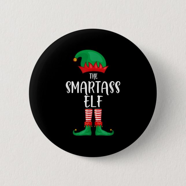 Badge Rond 5 Cm Smart Elf Christmas Party Matching Family Group Pa (Devant)