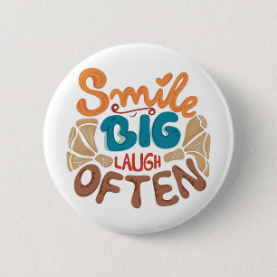 Badge Rond 5 Cm Smile Big Laugh Often Throw Pillow