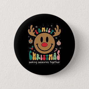 Badge Rond 5 Cm Smile Face Famille Noël 2023 Noël Équipe de Noël R