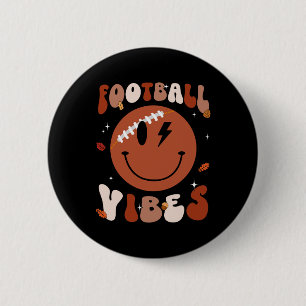 Badge Rond 5 Cm Smile Face Footbyll Vibes C'Est La Saison Chute Qu