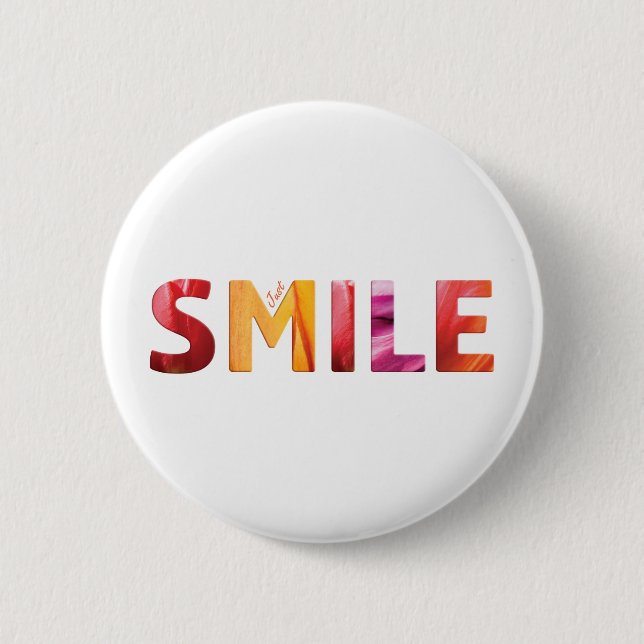 Badge Rond 5 Cm Smile Happy Citation 04 (Devant)