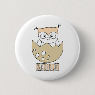 Badge Rond 5 Cm Smile, hibou