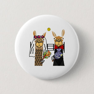 Badge Rond 5 Cm Smileteessports Amusants Llama Mariée Et Groom Pic