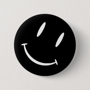 BADGE ROND 5 CM SMILIE BLACK