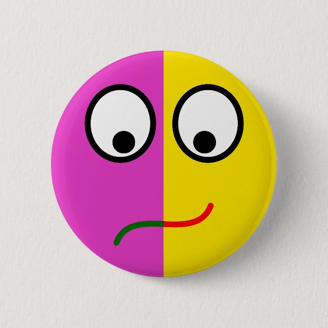 Badge Rond 5 Cm Smilie Rires (Devant)