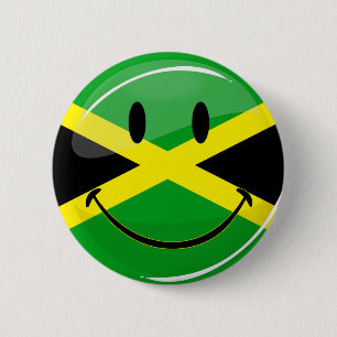 Badge Rond 5 Cm Smiling Jamaican Flag