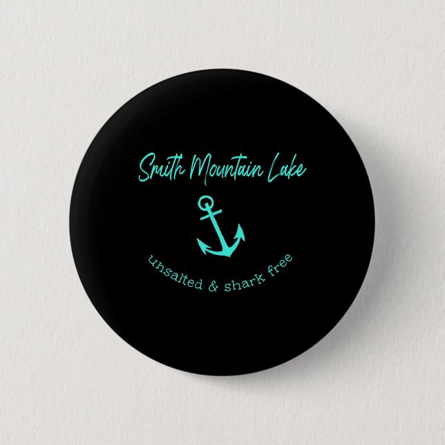Badge Rond 5 Cm Smith Mountain Lake Va Unsalted Shark Free Boating (Devant)