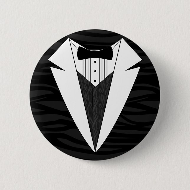 Badge Rond 5 Cm Smoking noir/blanc (Devant)