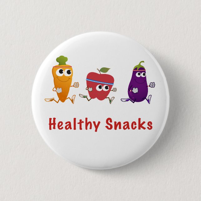 Badge Rond 5 Cm Snacks sains (Devant)