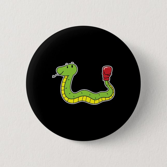 Badge Rond 5 Cm Snake fait la boxe (Devant)
