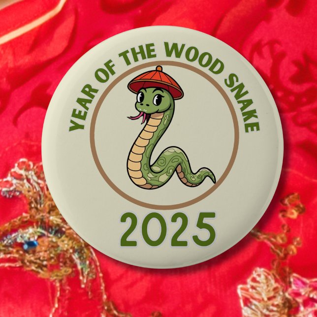Badge Rond 5 Cm Snake New Year Chinese Lunar zodiac sign 2025 (Créateur téléchargé)