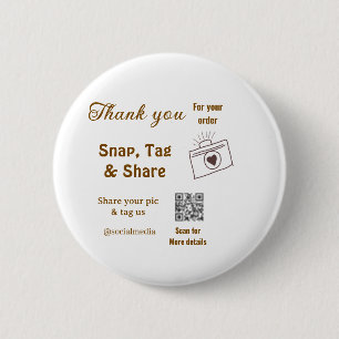 Badge Rond 5 Cm Snap étiquette partager les médias sociaux q r cod