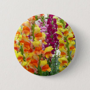 Badge Rond 5 Cm Snapdragons colorés floraux