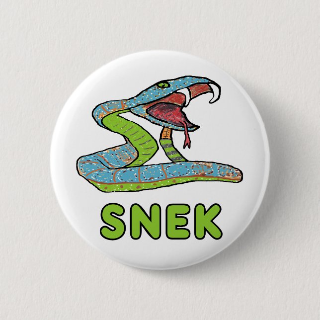 Badge Rond 5 Cm Snek (Serpent) (Devant)