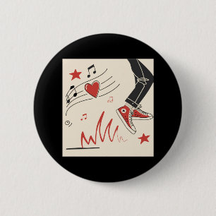 Badge Rond 5 Cm Snicker Music Colorful Expressive Art numérique Il
