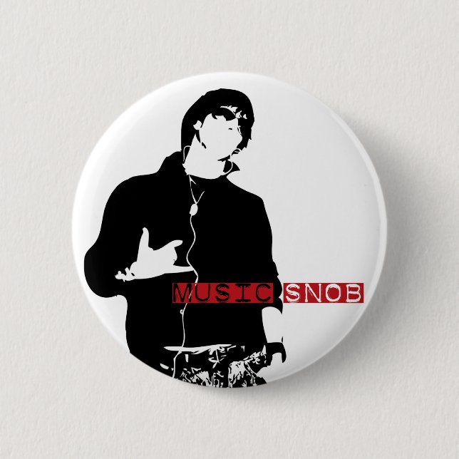 Badge Rond 5 Cm Snob de musique (Devant)