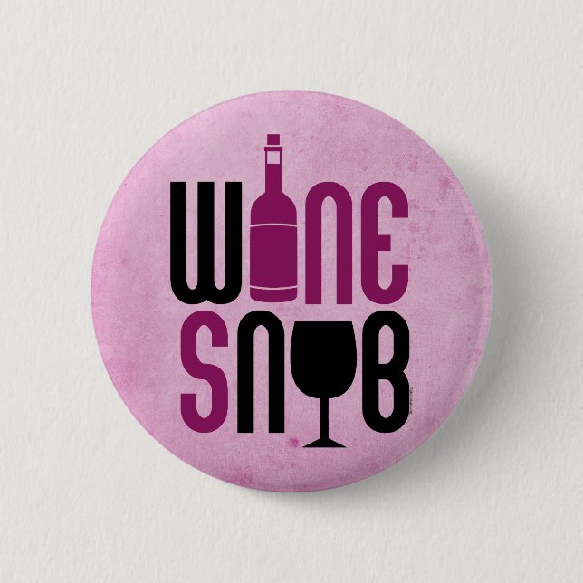 Badge Rond 5 Cm Snob de vin (Devant)