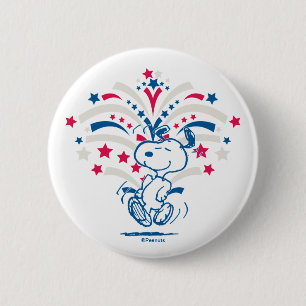 Badge Rond 5 Cm Snoopy 4 juillet Danse