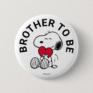 Badge Rond 5 Cm Snoopy Baby shower Brother