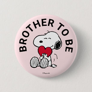 Badge Rond 5 Cm Snoopy Baby shower Brother