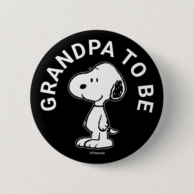 Badge Rond 5 Cm Snoopy Baby shower Grand-père à être (Devant)
