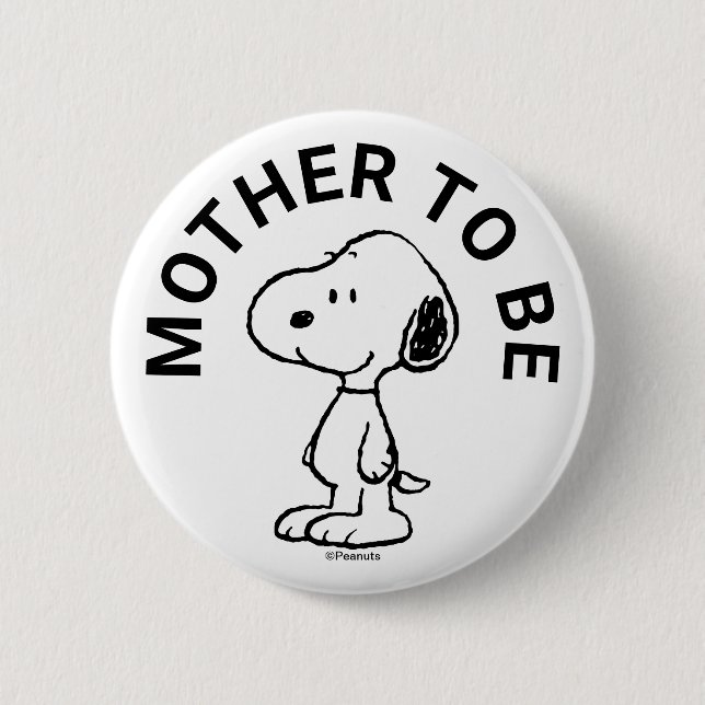 Badge Rond 5 Cm Snoopy Baby shower Mère Pour Être (Devant)