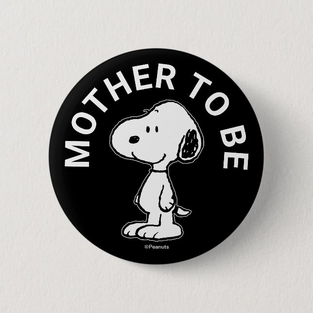 Badge Rond 5 Cm Snoopy Baby shower Mère Pour Être (Devant)